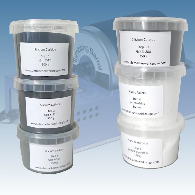 Set for Tumbling stones / Silicon Carbide / Tumbled Stones / Tumbled Stones Powder / Lortone