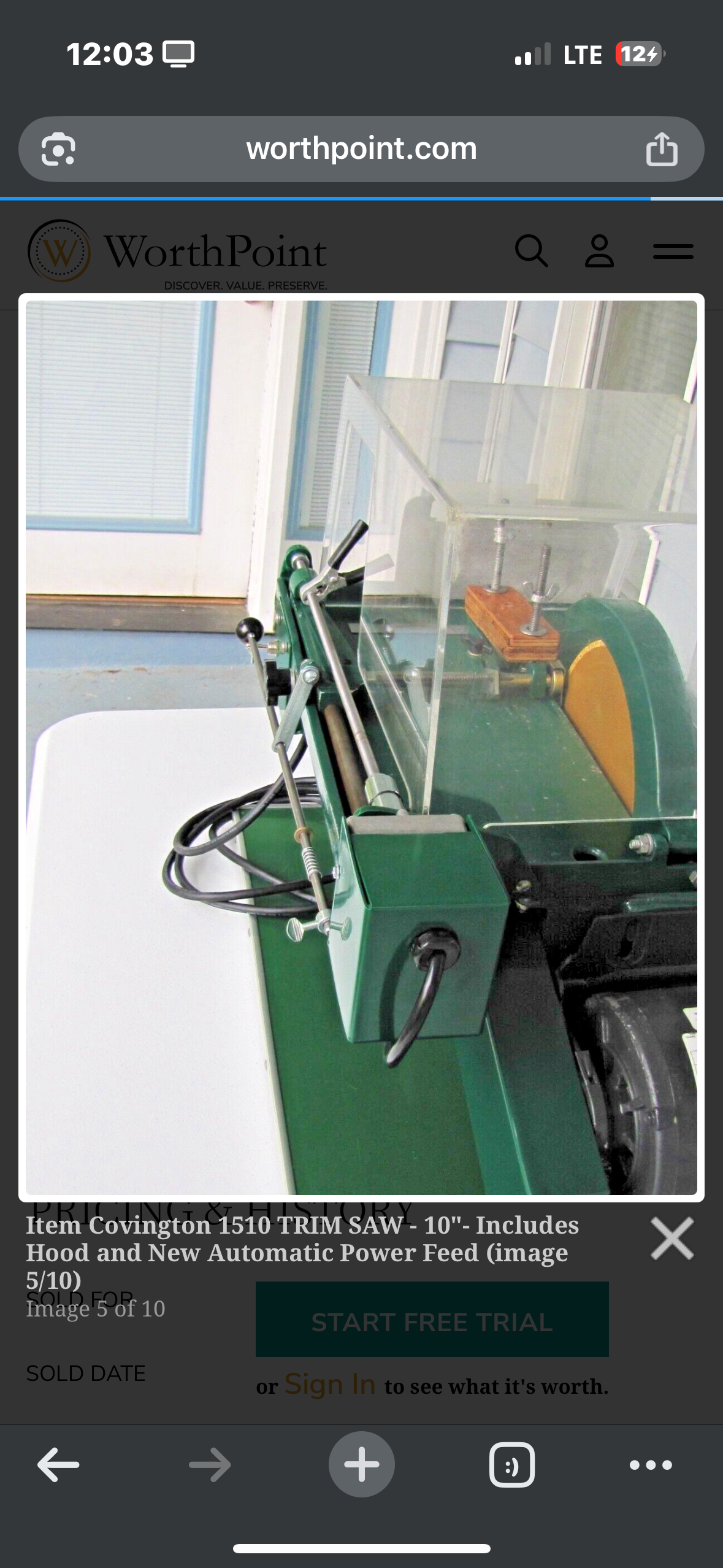 Covington 1510 TRIM SAW - 10"- Includes Hood and New Automatic Power Feed. - Image 4