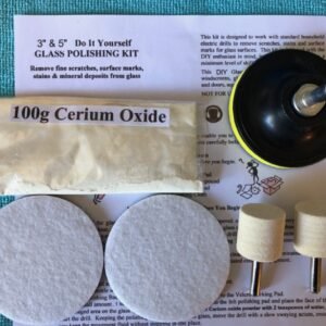 CERIUM OXIDE~BEST QUALITY GLASS POLISHING COMPOUND~ 3" GLASS POLISHING KIT~100g